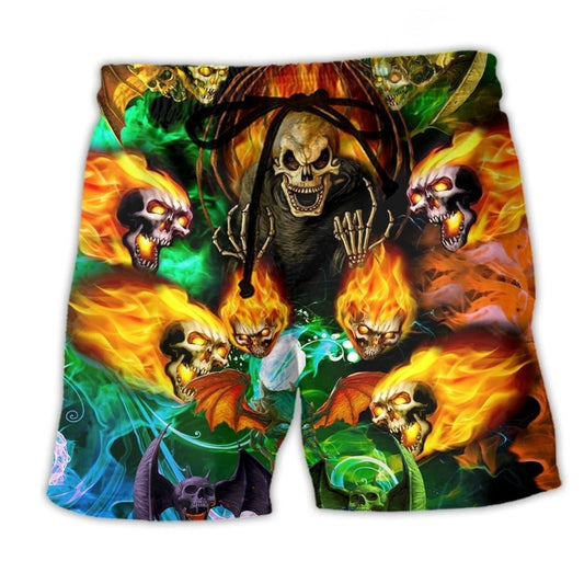 Bat Wing Skull Fire – Beach Short