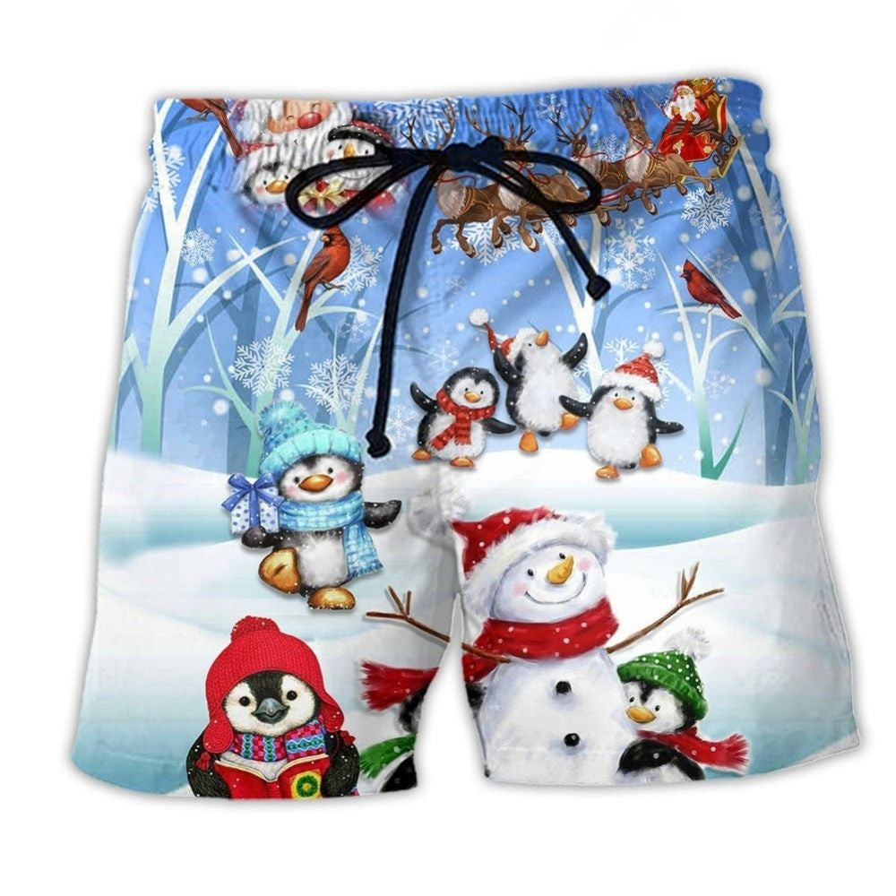 Christmas Snowman Wishing You A Little Cuteness - Beach Short