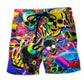 Colorful Skull Say Hi Fun Art – Beach Short