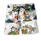 Summer Snowman Hawaii Style Fun – Beach Short