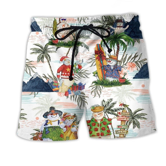 Summer Snowman Hawaii Style Fun – Beach Short
