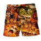 Flaming Skull King Fierce Art – Beach Short