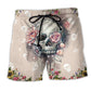Skull Floral Lifestyle Artistic Design – Beach Short