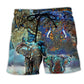 Elephant Love Forest Color Art – Beach Short