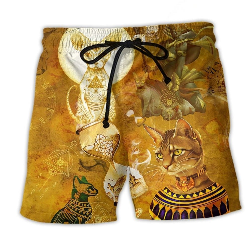 Egyptian Cat Mythic Art Style – Beach Short