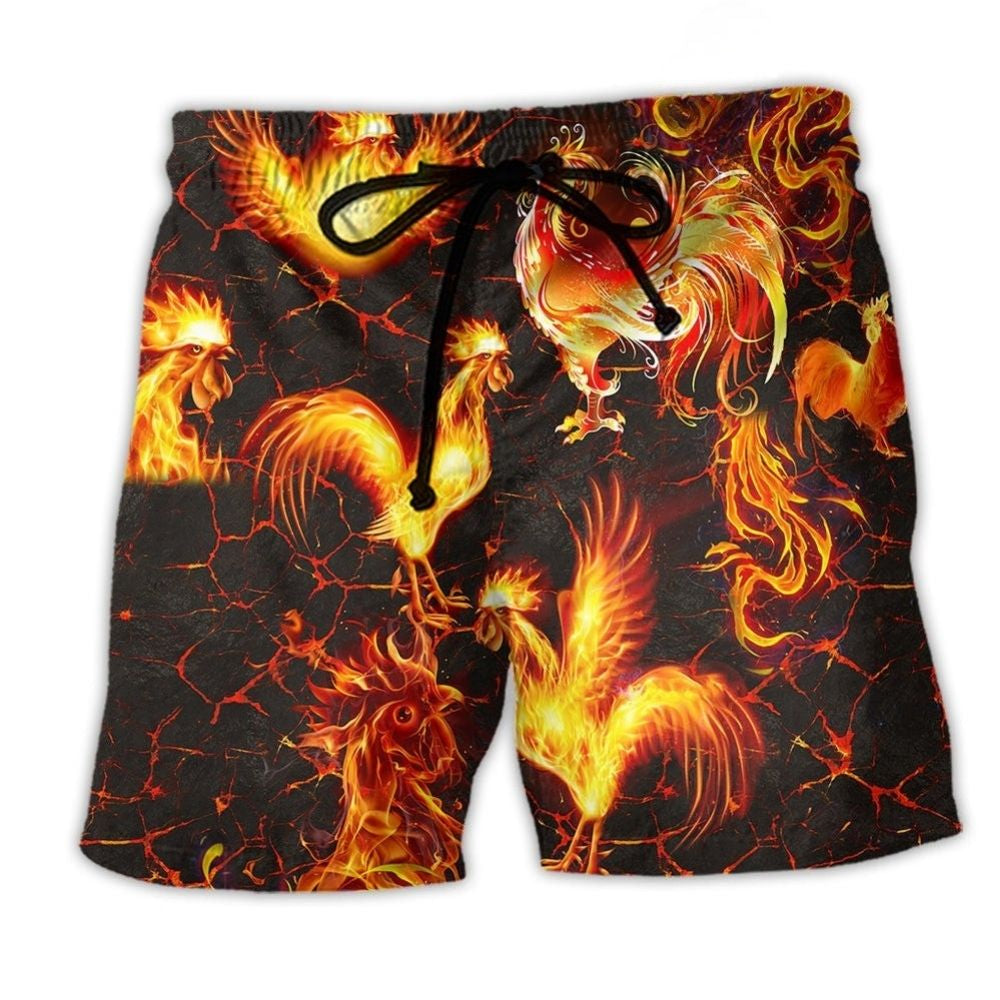 Fire Chicken Bold Cool Art – Beach Short