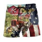Patriotic Farm Animals America Art – Beach Short