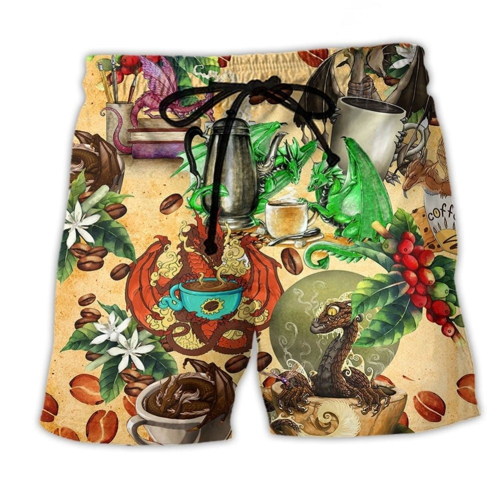 Dragon Love Life Coffee Art – Beach Short
