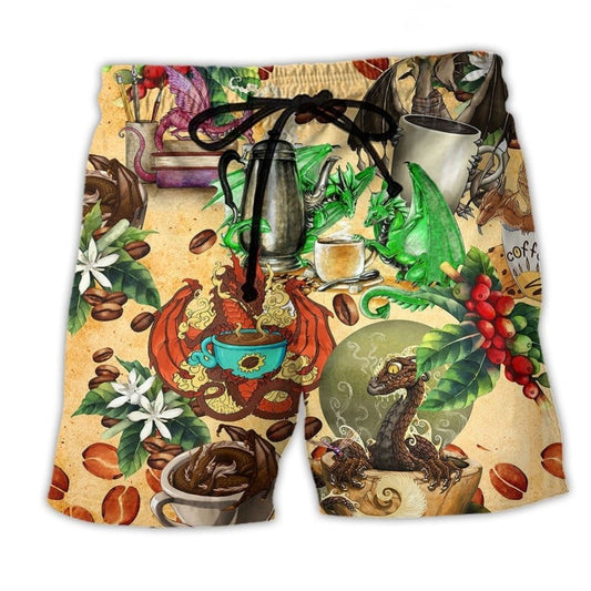 Dragon Love Life Coffee Art – Beach Short