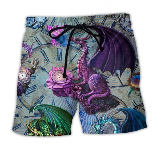Dragon Love Life Time Symbol Art – Beach Short