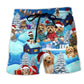 Yorkshire Dog Snowy Christmas Art – Beach Short
