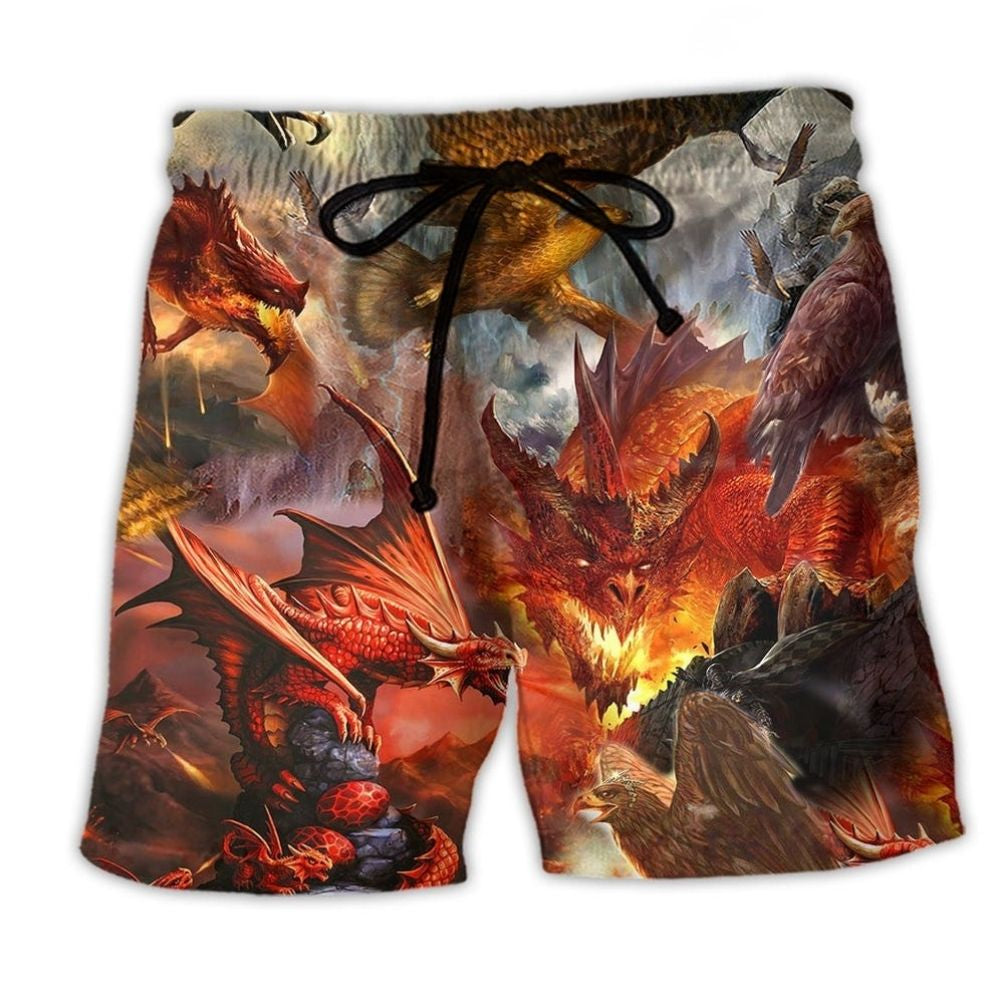 Dragon Love Life Fire Art – Beach Short