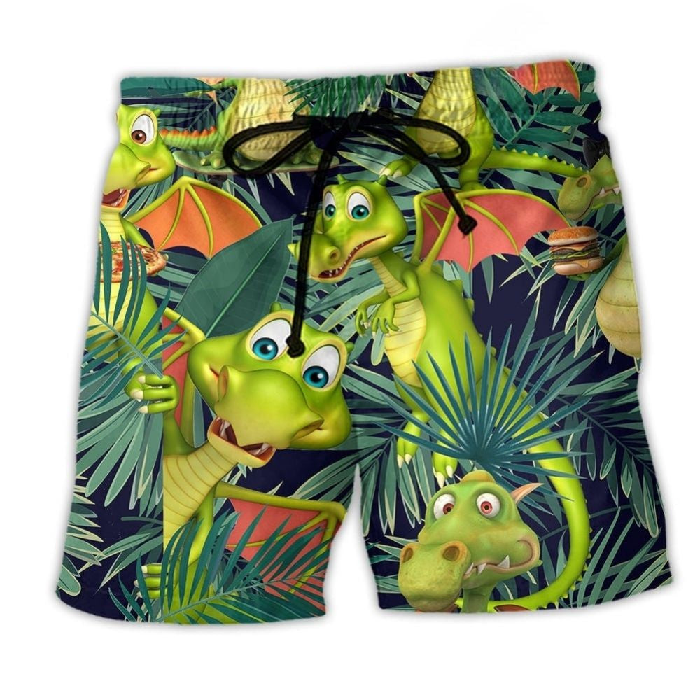 Dragon Love Life Humor Art – Beach Short
