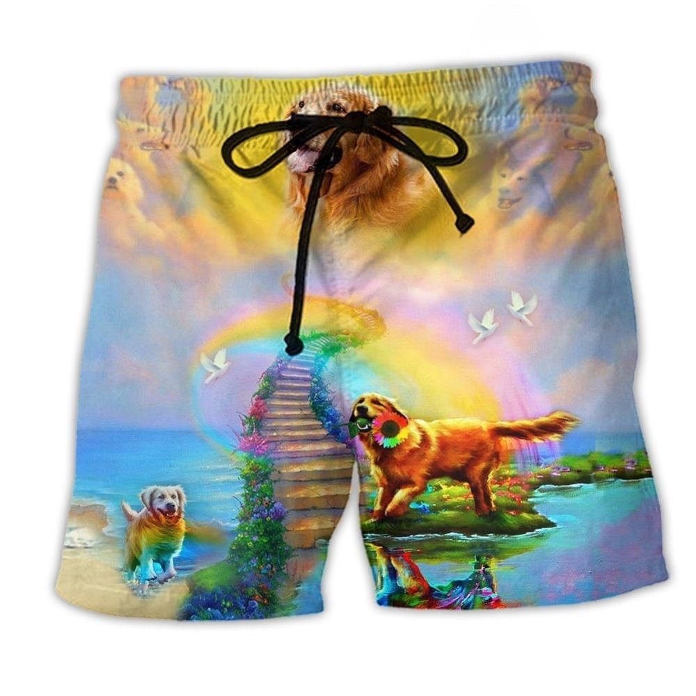 Golden Retriever Rainbow Hope Art – Beach Short