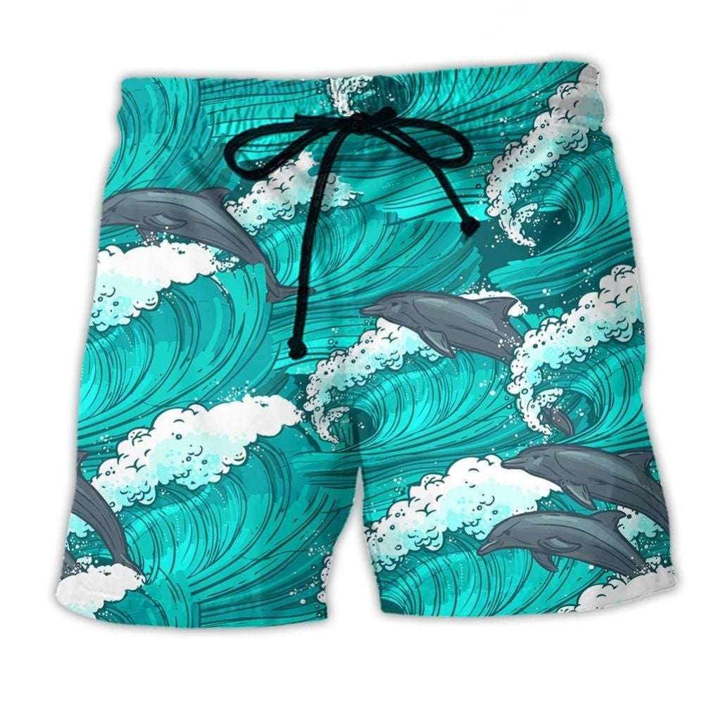 Dolphin Ocean Love Summer Vibes – Beach Short