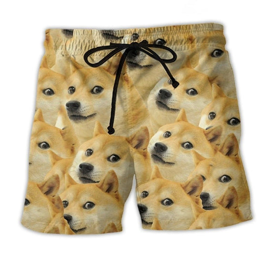 Funny Dog Meme Colorful Style – Beach Short