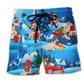 Merry Christmas Pug Dog Art – Beach Short