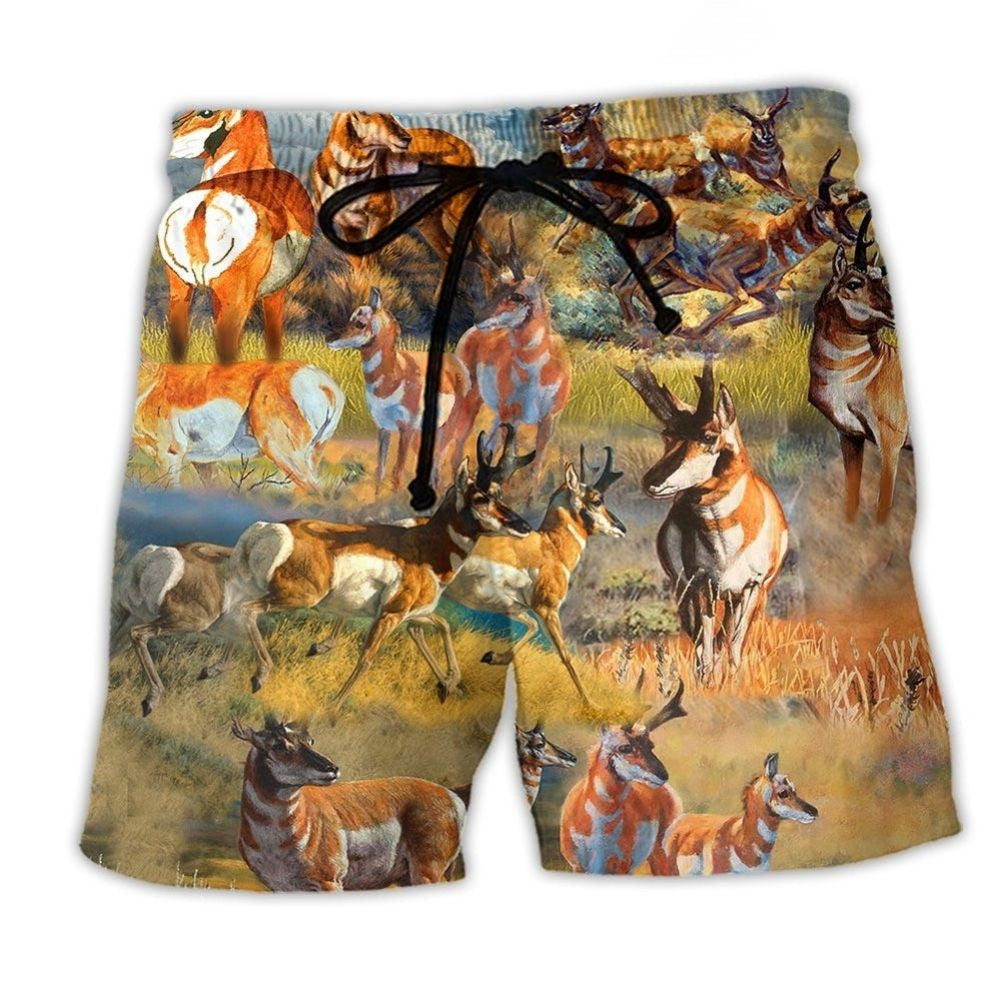 Classic Deer Buck Field Scene – Beach Short