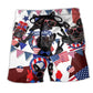 French Bulldog Patriotic America Art – Beach Short