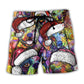 Christmas Dog Colorful Art – Beach Short