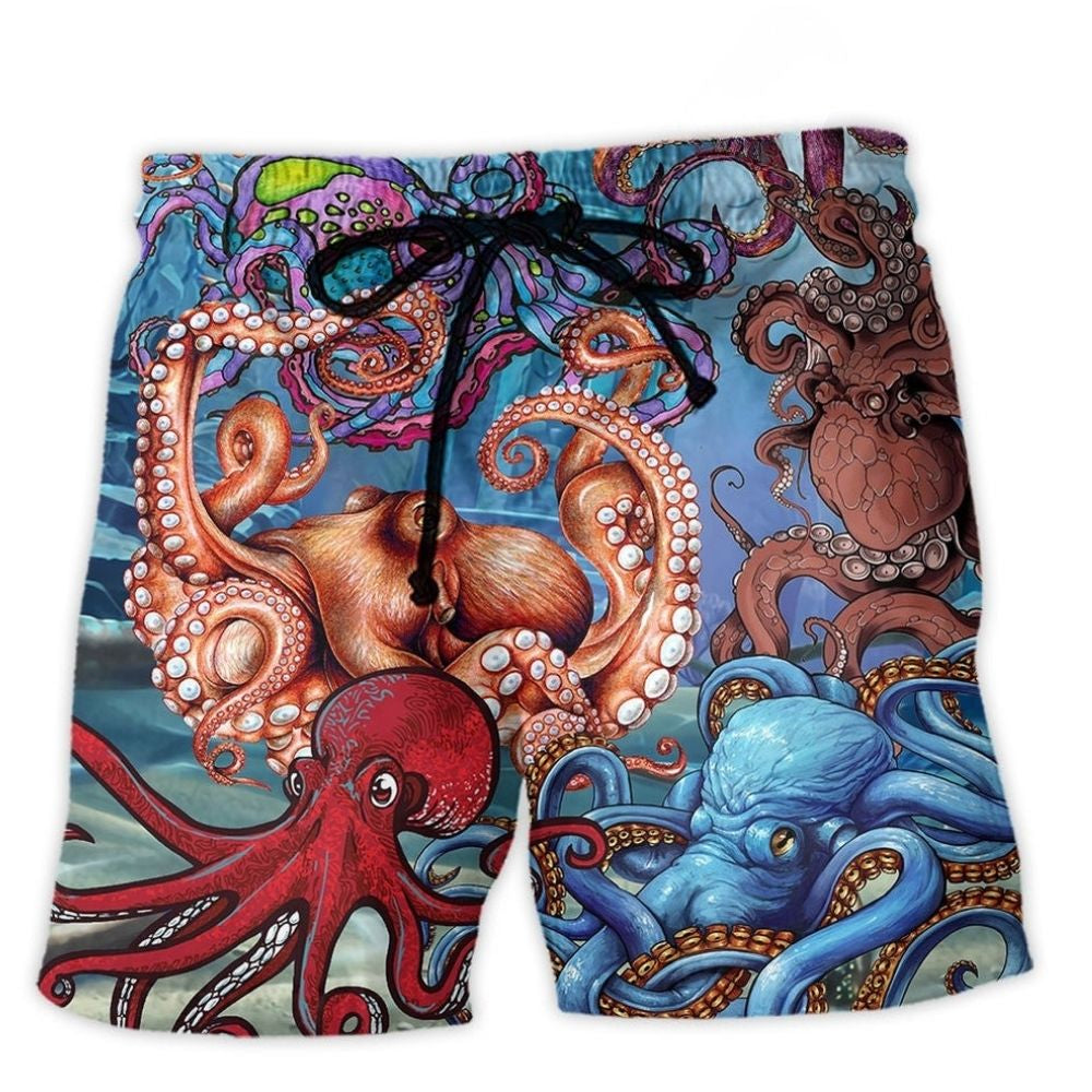 Colorful Octopus Playful Ocean Art – Beach Short