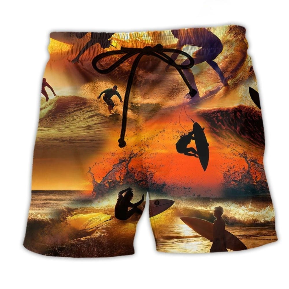 Surfing Is My Therapy Sunset Art – Beach Short