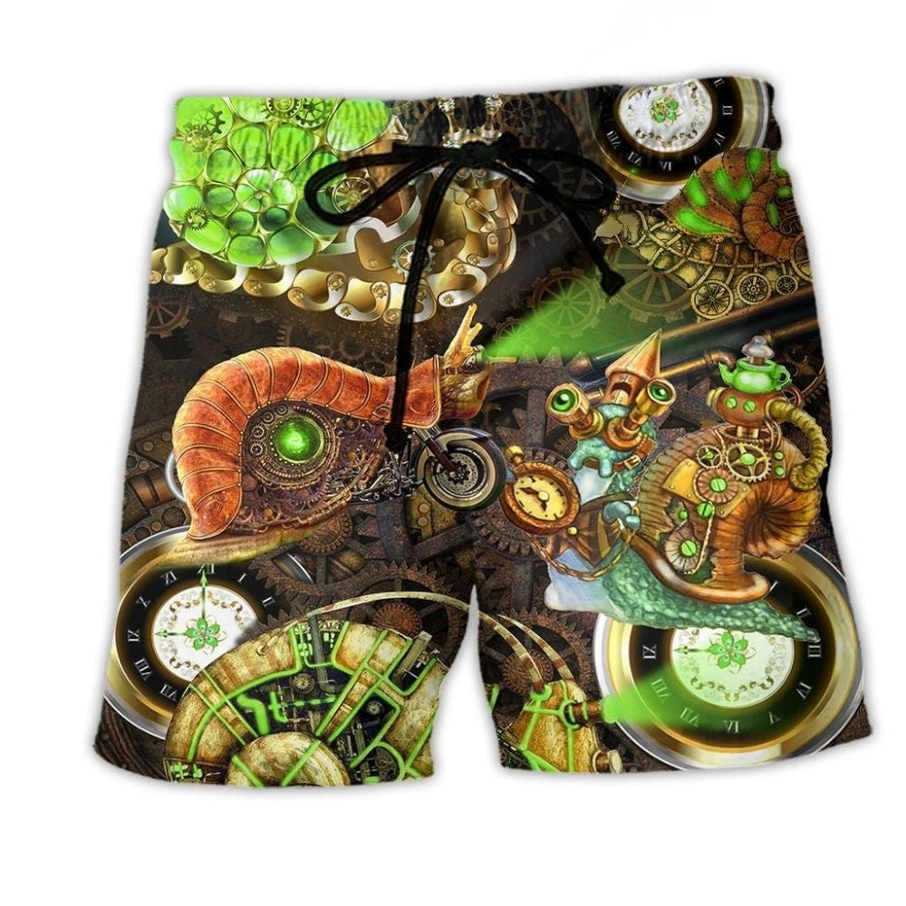 Steampunk Snail Fantasy Mechanical Art – Beach Short
