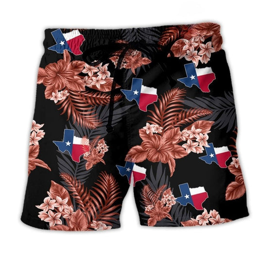 Texas Peace Life Tropical Floral Art – Beach Short