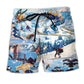 Snowboarding Cold Weather Mountain Art – Beach Short