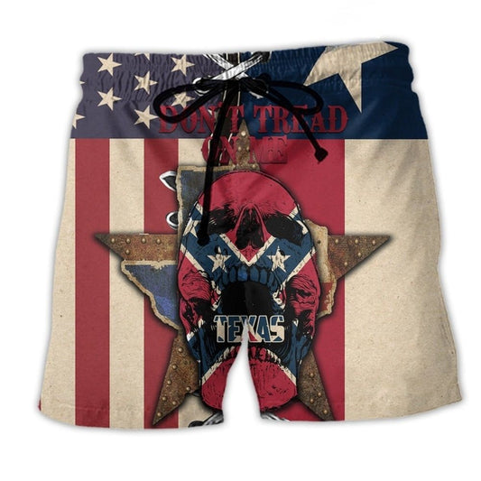 Texas Peace Life Skull Art – Beach Short