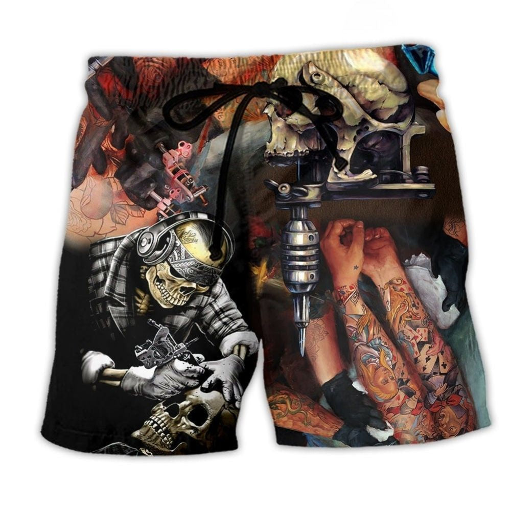 Tattoo Artist Bold Statement Typography Art – Beach Short