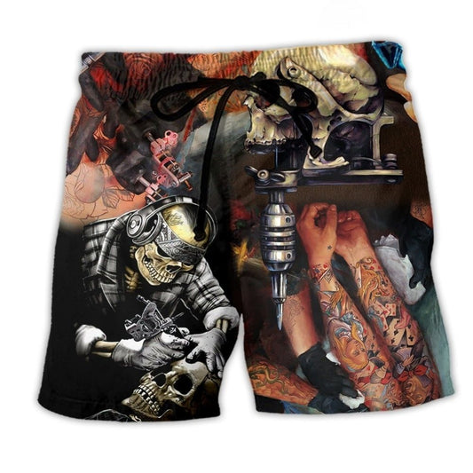 Tattoo Artist Bold Statement Typography Art – Beach Short