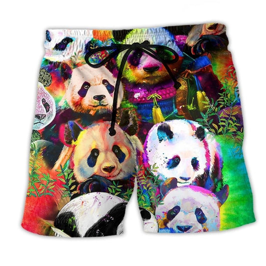 Colorful Giant Panda Cute Art – Beach Short