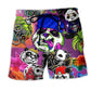 Panda Love Animals Colorful Art – Beach Short