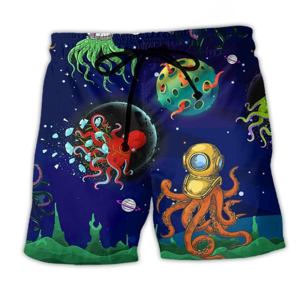 Galaxy Octopus Space Fantasy Art – Beach Short
