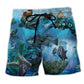 Steampunk Ocean Fish Mechanical Art – Beach Short