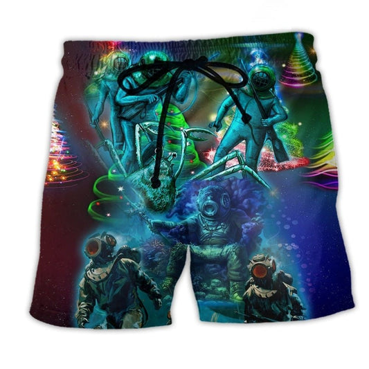 Christmas Diving Ocean Holiday Art – Beach Short
