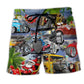 Hot Rod Holiday Ride Classic Art – Beach Short