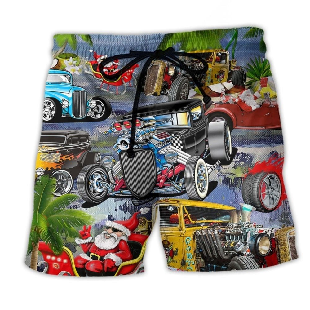 Hot Rod Holiday Ride Classic Art – Beach Short