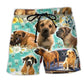 Dog Love Floral Art Design – Beach Short