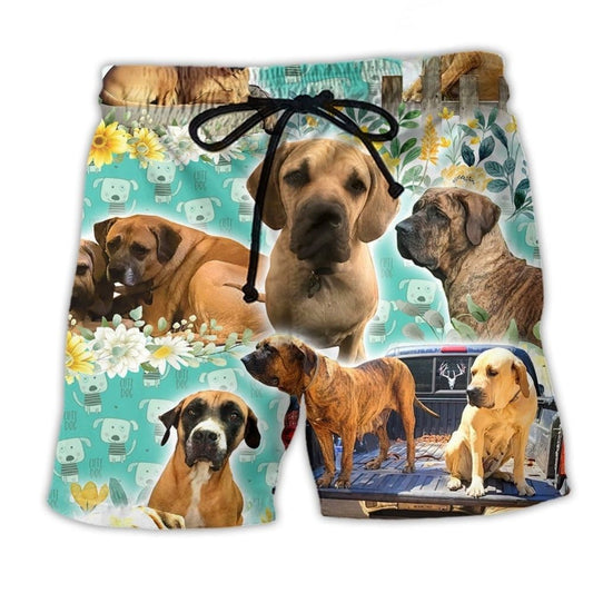 Dog Love Floral Art Design – Beach Short