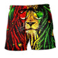 Lion Jamaica Inspired Red Color Art – Beach Short