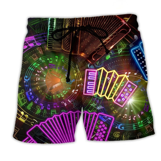 Accordion Music Travel Inspiration Quote Art – Beach Short