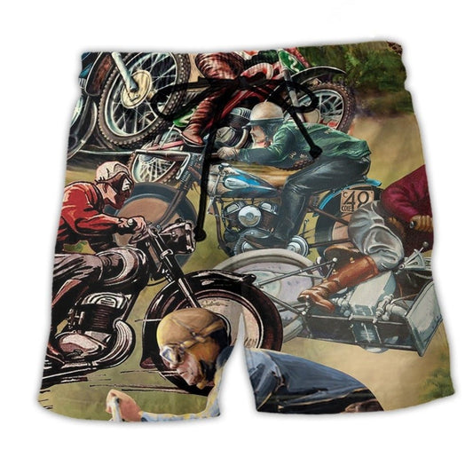 Motorcycle Is My Therapy Lifestyle Art – Beach Short