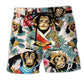 Smiling Monkey Fun Positive Art – Beach Short