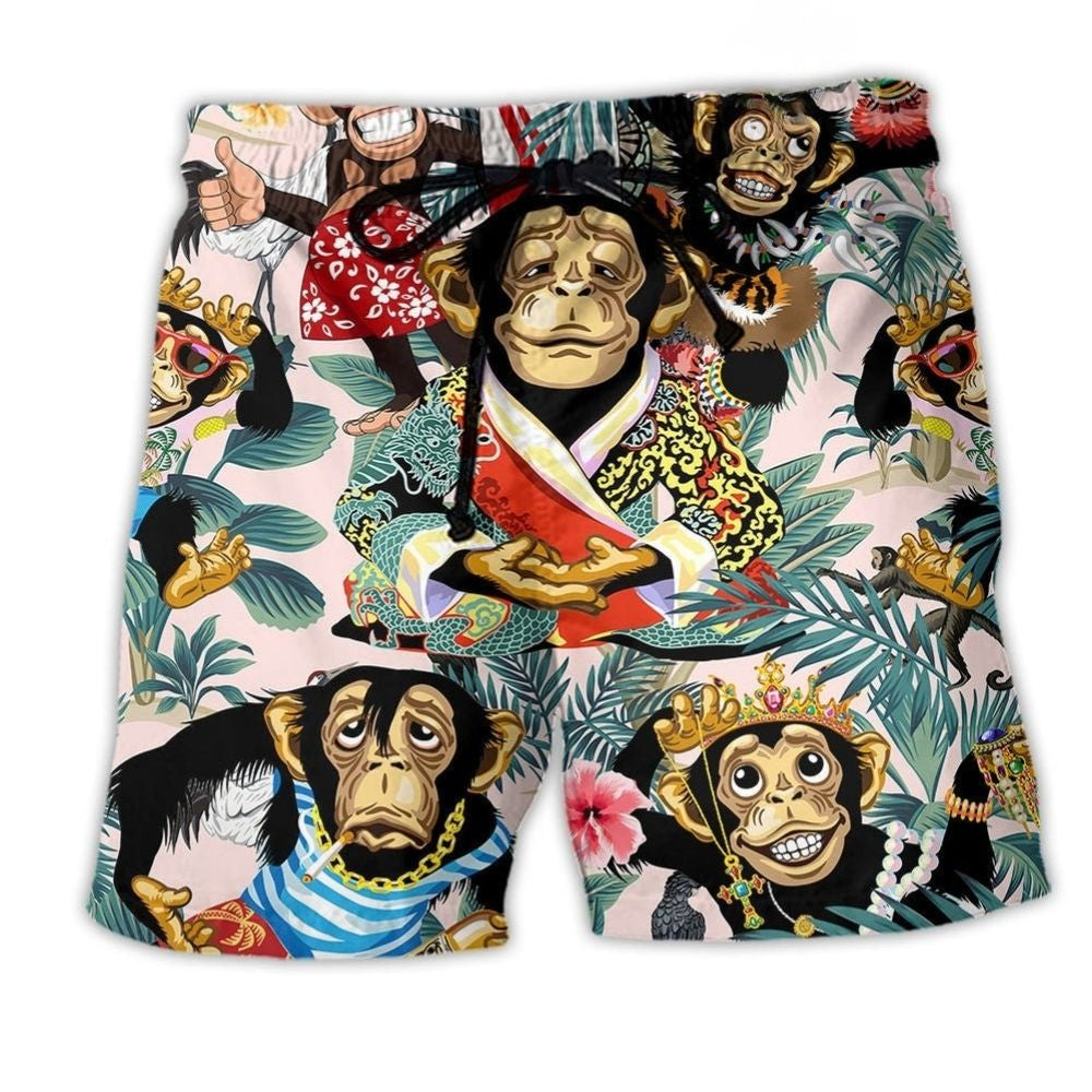 Smiling Monkey Fun Positive Art – Beach Short