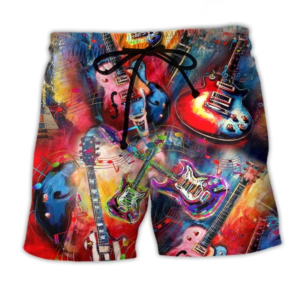 Guitar Music Colorful Love Life Art – Beach Short