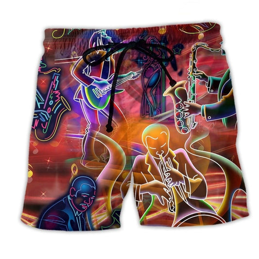 Jazz Music Life Slow Rhythm Quote Art – Beach Short