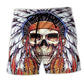 Native Style Skull Feather Love Peace Art – Beach Short