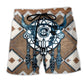 Native Style Skull Dreamcatcher Peace Art – Beach Short